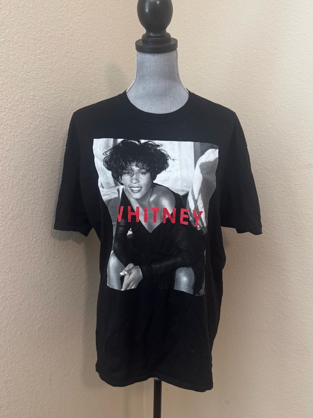 Whitney Graphic Tee - Black with Red Lettering